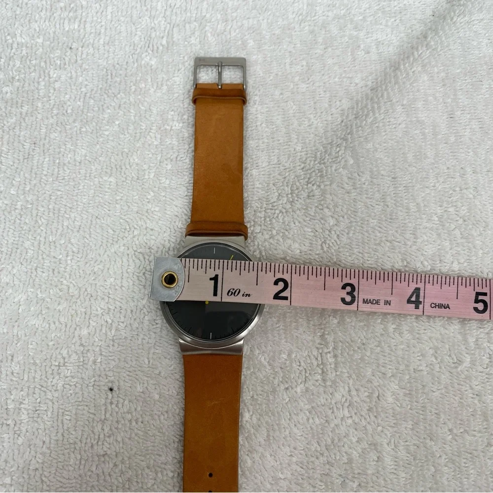 Skagen Men's Cognac Leather Ancher Gray Stainless Steel Adjustable Watch Classic